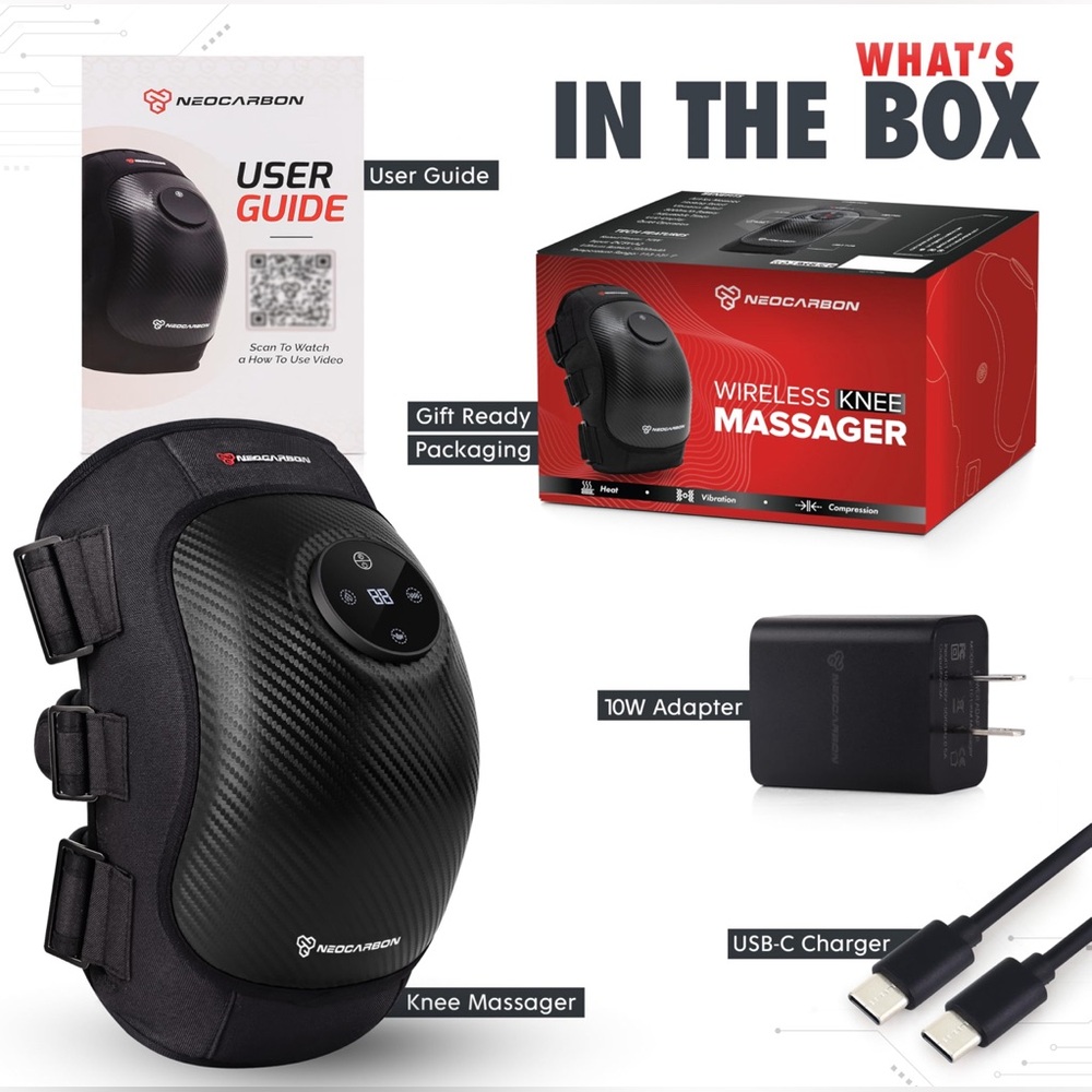 Carbon 3-in-1 Wireless Knee Massager - Black NIB - Picture 3 of 6
